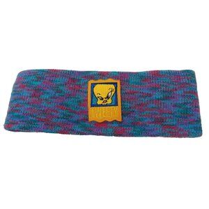 Vintage Looney Tunes Tweety Bird Knit Ear Warmer Headband Youth Girl Blue Pink